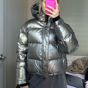 Aritiza Metallic superpuff shorty jacket